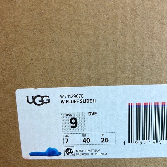 🍁 UGG 🍁 FLUFF SLIDE Il BLUE SLIPPERS - Picture 8 of 9